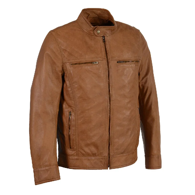 Men's adventure-ready denim jacket-Milwaukee Leather SFM1865 Men's Saddle Classic Zipper Front Leather Jacket