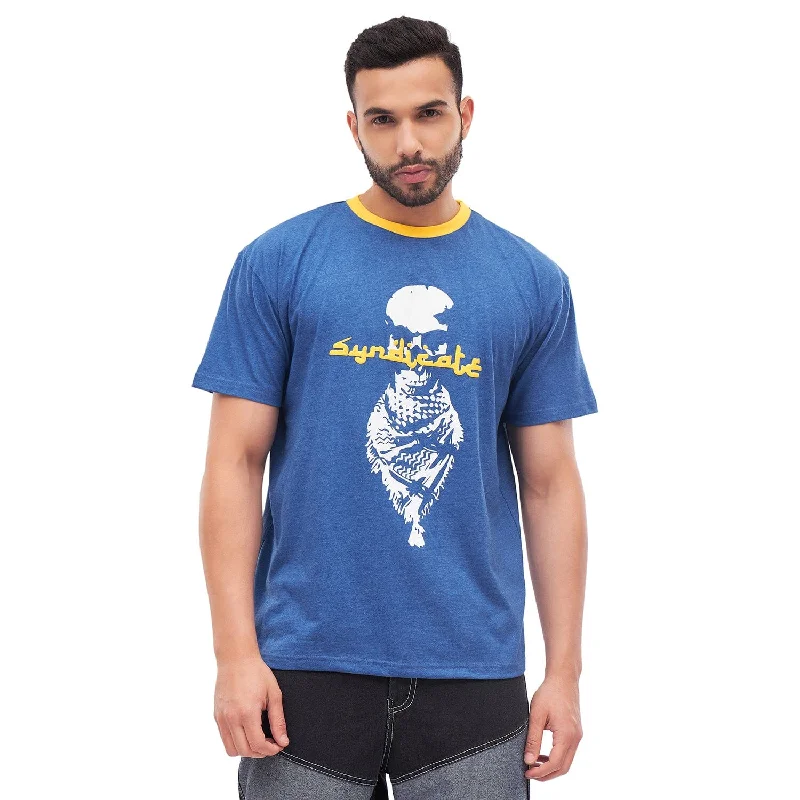 Men's luxury cotton t-shirt-Blue Syndicate Oversized Tee