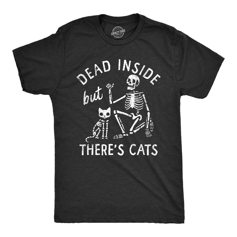 Men's high-stretch t-shirt-Dead Inside But Theres Cats Men's T Shirt