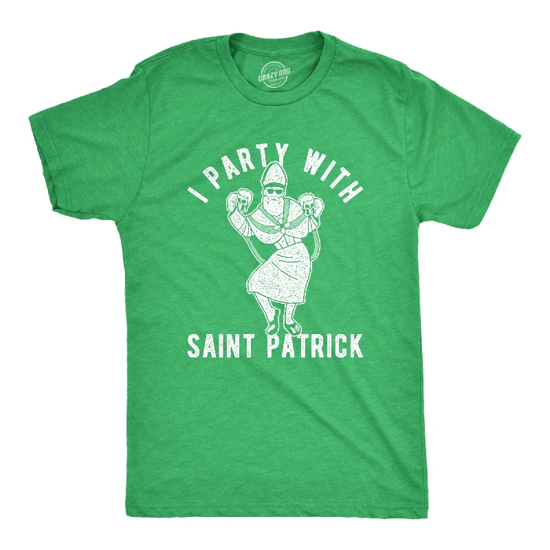 Men's moisture-wicking athletic t-shirt-I Party With Saint Patrick Men's T Shirt