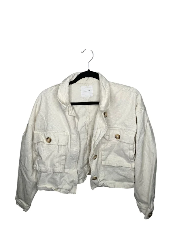 Men's active wear jacket-Jacket Denim By Elodie In White, Size: M