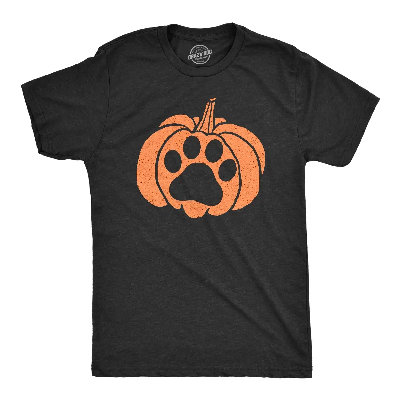 Men's relaxed weekend t-shirt-Pumpkin Paw Men's T Shirt