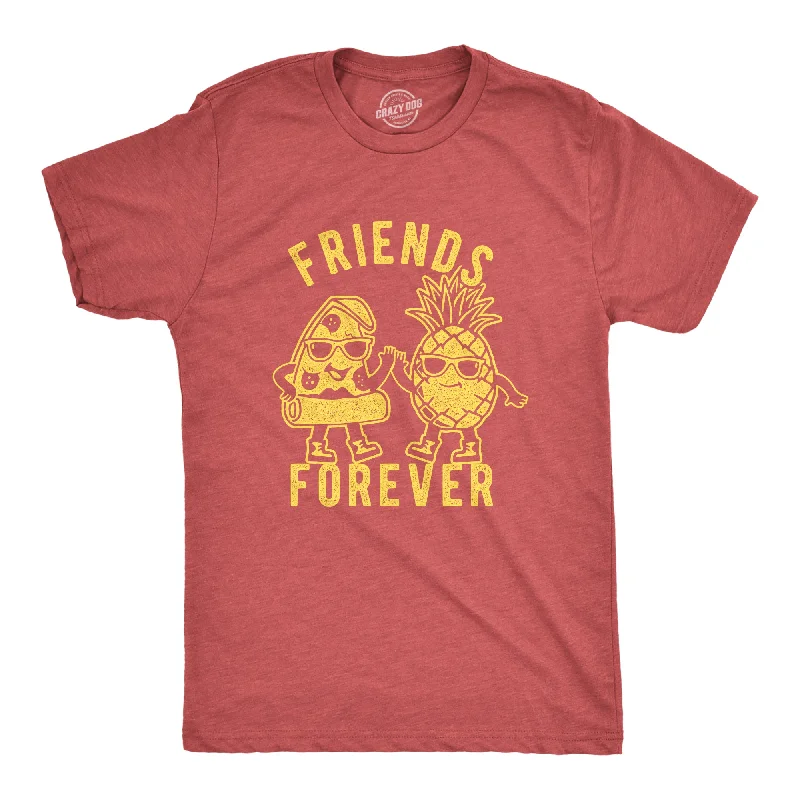 Men's relaxed weekend t-shirt-Friends Forever Pizza Pineapple Men's T Shirt