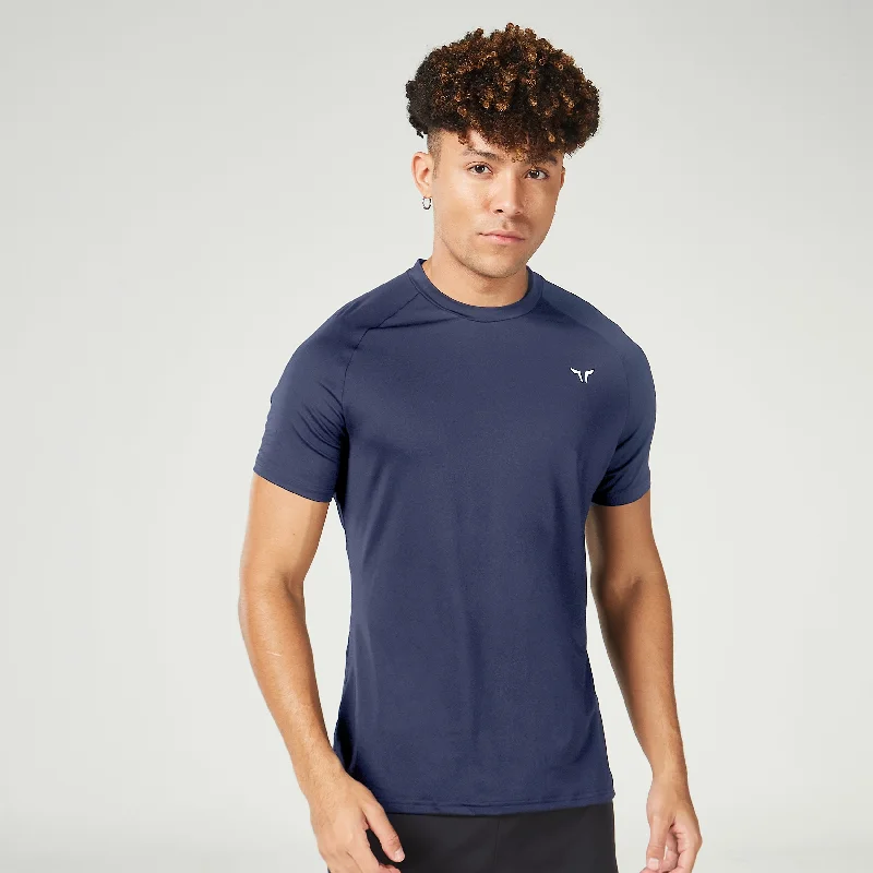 Men's pre-washed t-shirt-Essential Ultralight Gym Tee - Navy