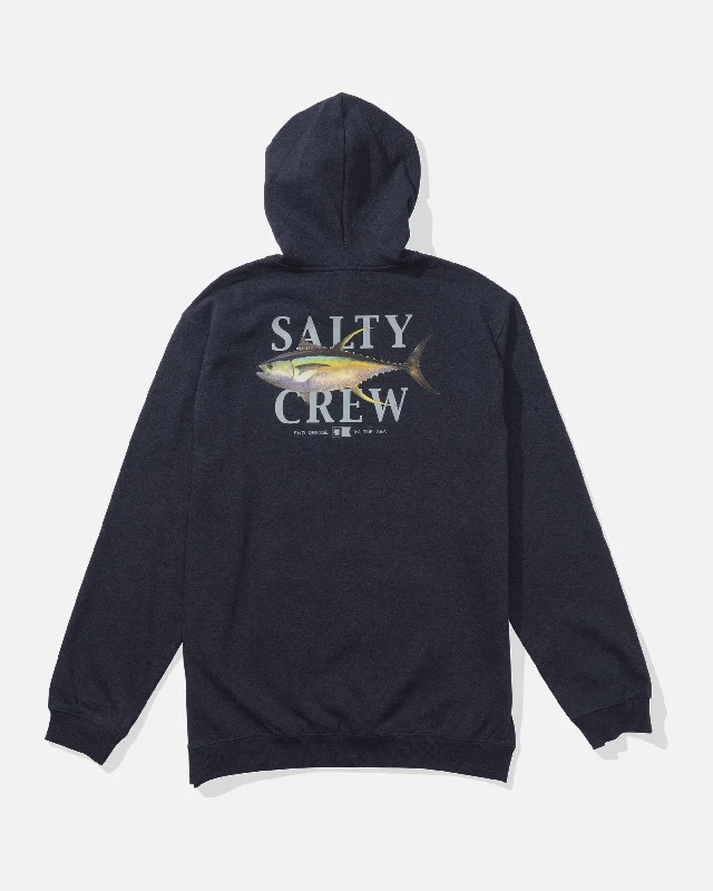 Men's lightweight casual hoodie-Yellowfin Fleece Hoodie - Navy/Heather