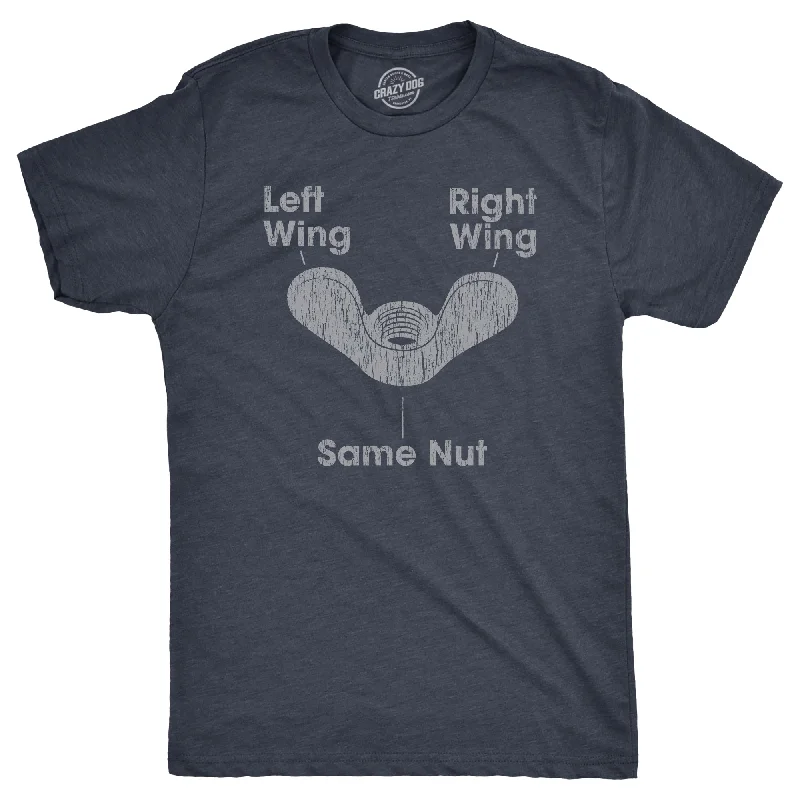 Men's sporty casual t-shirt-Left Wing Right Wing Same Nut Men's T Shirt