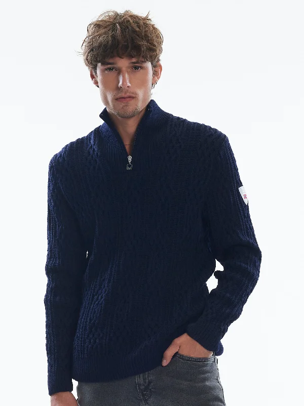 Men's cashmere sweater-Dale of Norway - Hoven Sweater - Navy