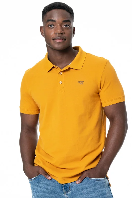 Men's fitted casual t-shirt-Branded Golfer _ 136937 _ Ochre