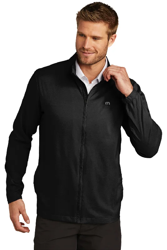 Men's fashion-forward casual jacket-TravisMathew Mens Surfside Full Zip Jacket - Black