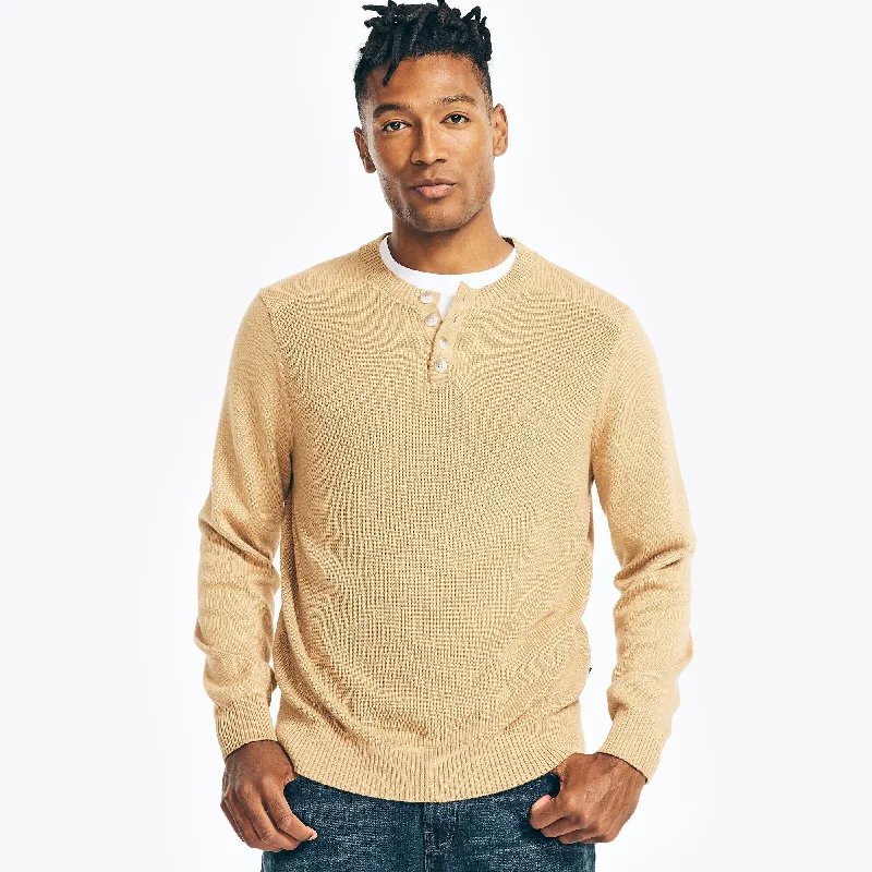 Men's party knit-Nautica Mens Long-Sleeve Henley Sweater