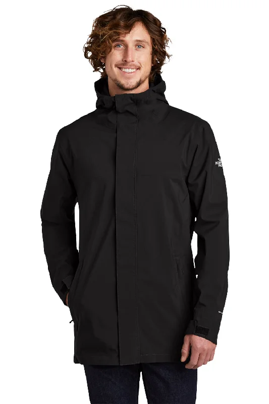 Men's ultra-comfortable expedition jacket-The North Face Mens City Windproof & Waterproof Full Zip Hooded Parka - Black - Closeout