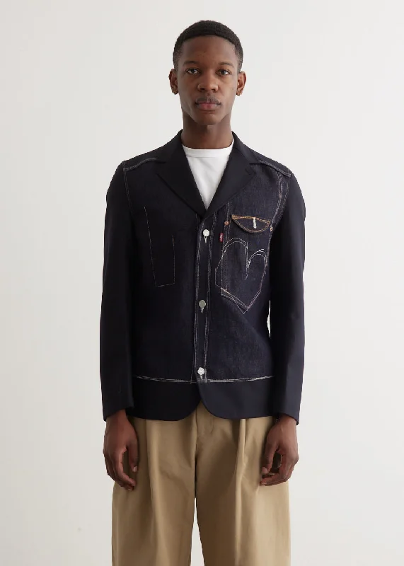 Men's relaxed fit varsity jacket-x Levis Denim Wool Jacket