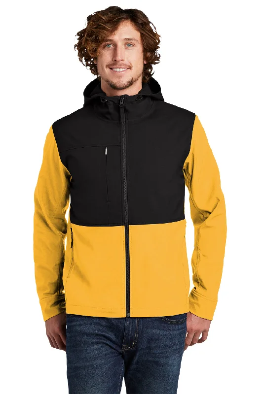 Men's relaxed fit chore jacket-The North Face Mens Castle Rock Wind & Water Resistant Full Zip Hooded Jacket - Yellow - Closeout