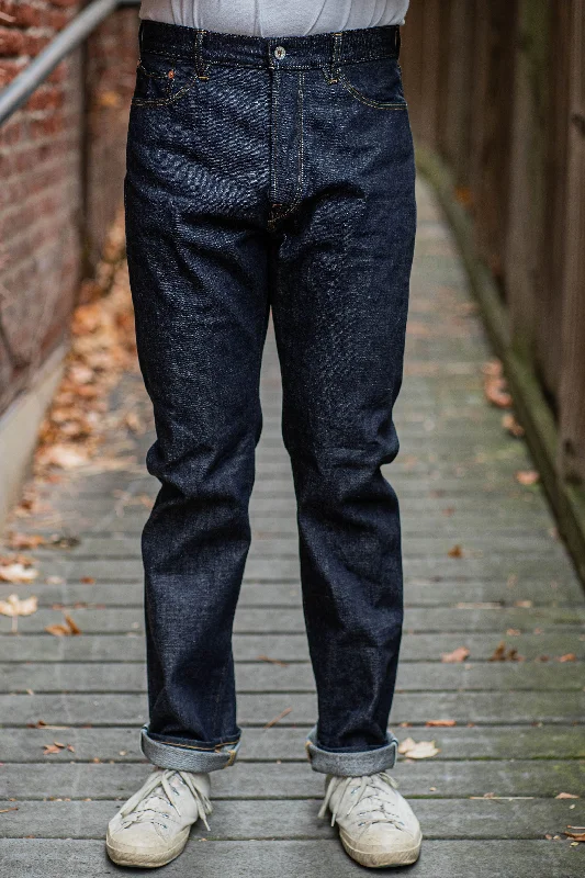 mens hemmed pants-Stevenson Overall Co. Carmel 220 - Indigo One Wash