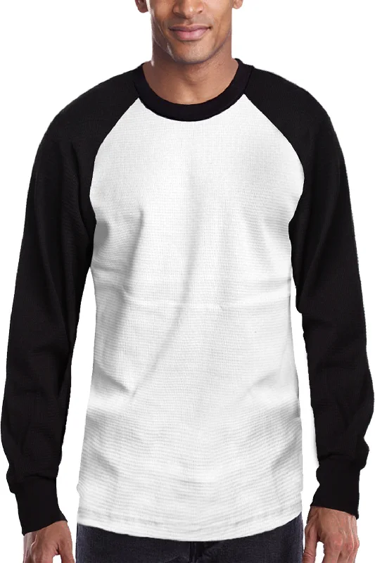 Men's contrast collar t-shirt-Raglan Sleeve Thermal