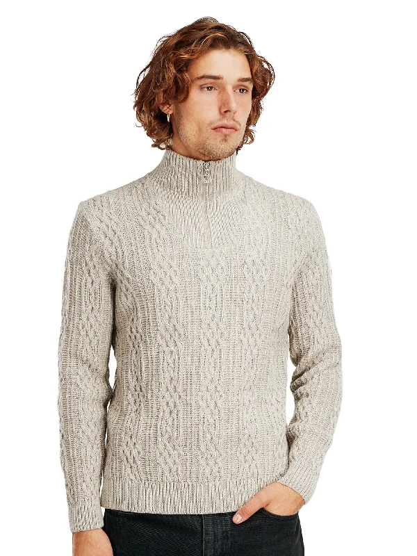 Men's v-neck sweater-Dale of Norway - Hoven Sweater - Sand