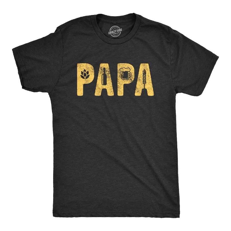 Men's workout fit t-shirt-Papa Beer Men's T Shirt