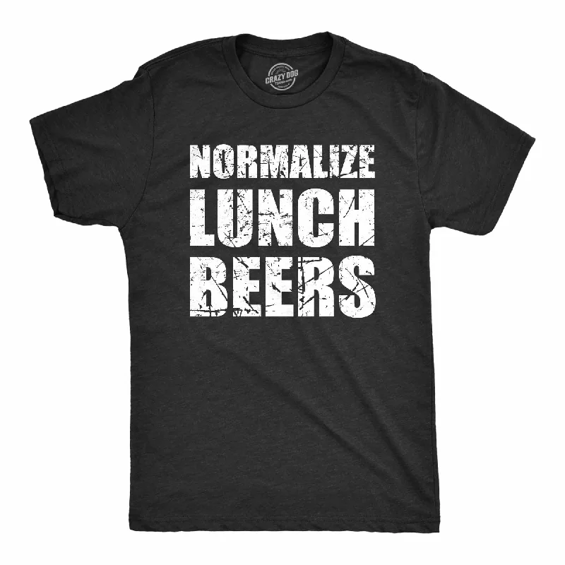 Men's fashion-forward casual t-shirt-Normalize Lunch Beers Men's T Shirt