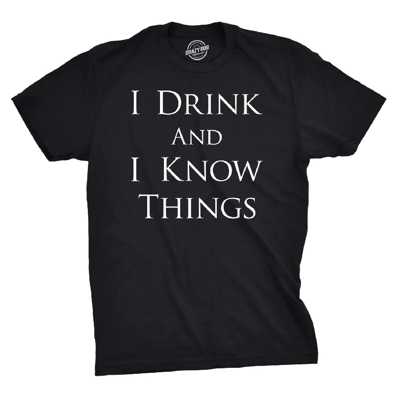 Men's contrast collar t-shirt-I Drink and I Know Things Men's T Shirt