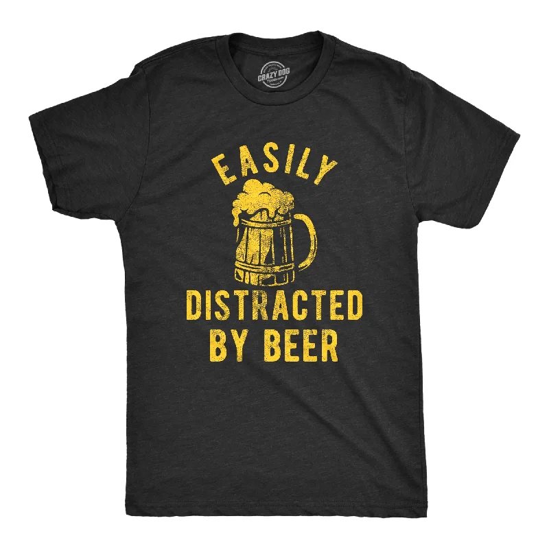 Men's quick-dry casual t-shirt-Easily Distracted By Beer Men's T Shirt