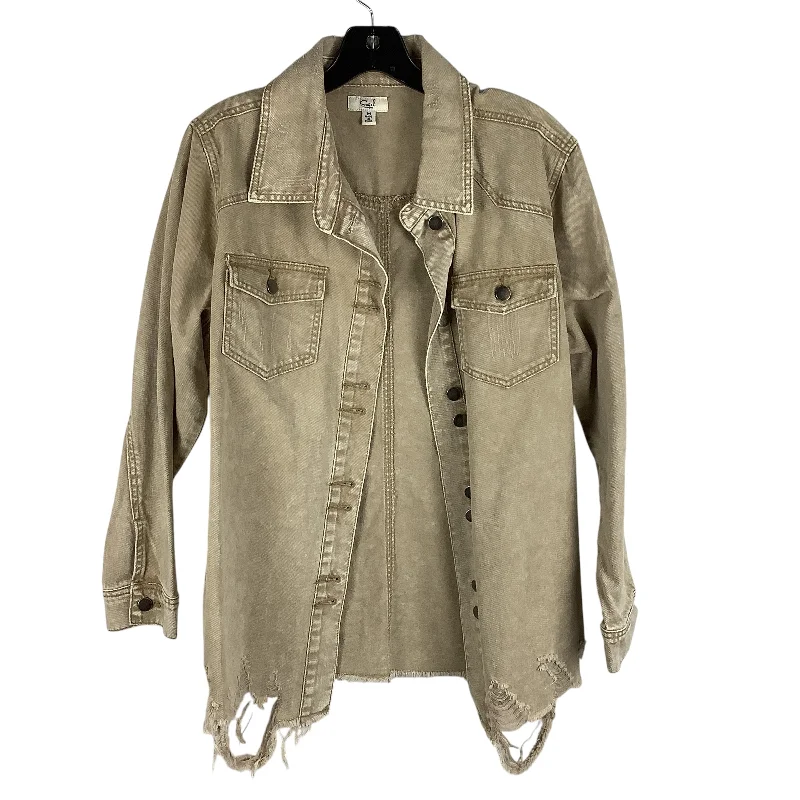 Men's weatherproof denim jacket-Jacket Other By Easel In Tan, Size: M