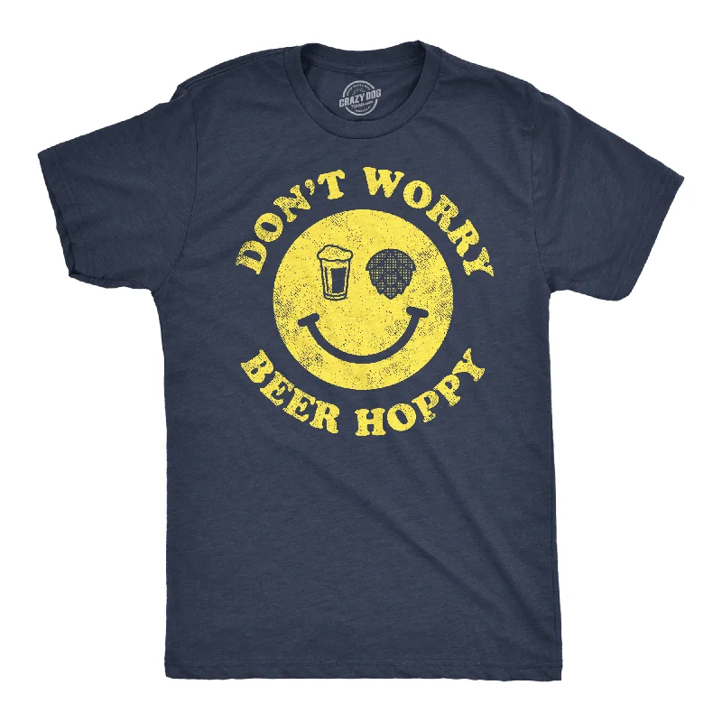 Men's moisture-wicking athletic t-shirt-Dont Worry Be Hoppy Men's T Shirt