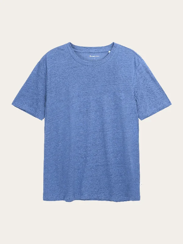 Men's classic casual t-shirt-Linen t-shirt - Moonlight Blue