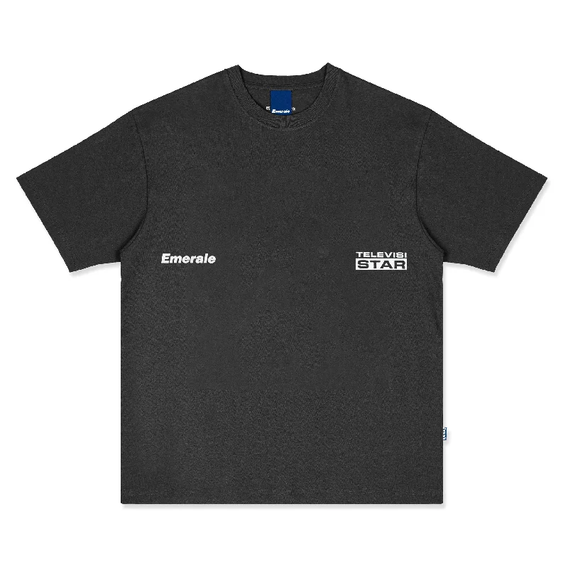 Men's quick-dry casual t-shirt-Emerale x Televisi Star T-shirt - Charcoal