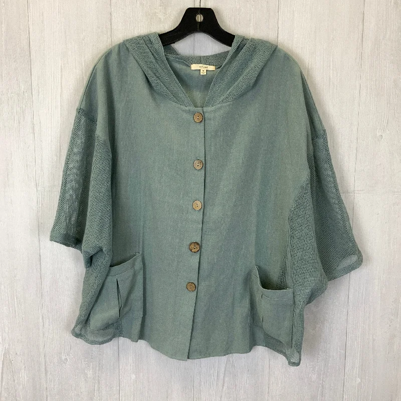 Men's comfortable weekend jacket-Jacket Shirt By Easel In Aqua, Size: M