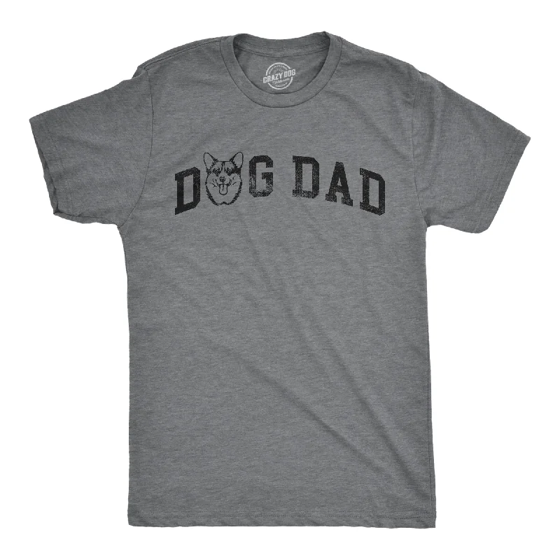 Men's antibacterial t-shirt-Dog Dad Corgi Men's T Shirt