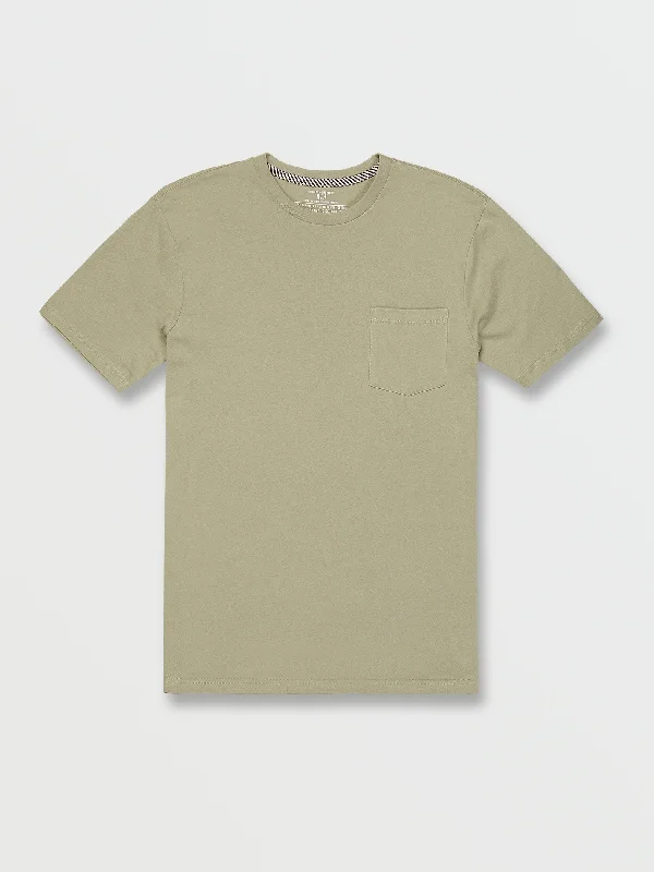 Men's weather-proof t-shirt-Solid Short Sleeve Pocket Tee - Seagrass Green