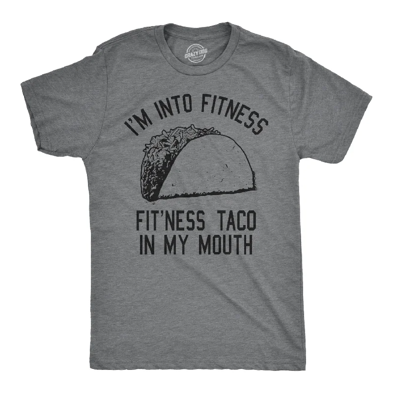 Men's sustainable fashion t-shirt-Fitness Taco In My Mouth Men's T Shirt