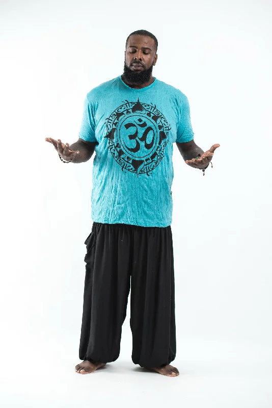 Men's fitted casual t-shirt-Plus Size Mens Infinitee Om T-Shirt in Turquoise