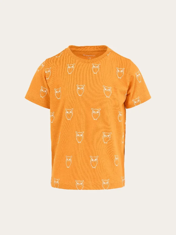 Men's geometric print t-shirt-Owl AOP t-shirt - Desert Sun