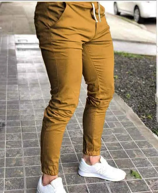 mens convertible pants-Jogger Pants Mustard