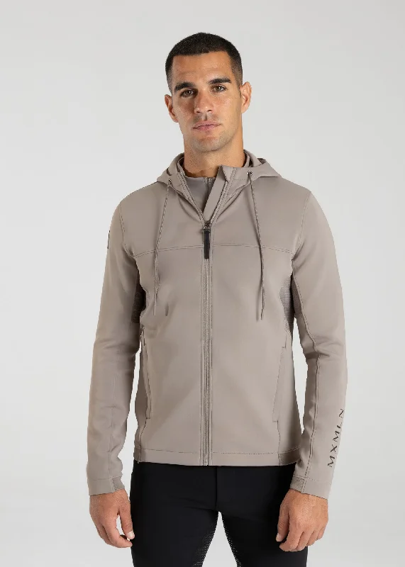 Men's weatherproof sports hoodie-Club Zip Hoodie (Taupe)