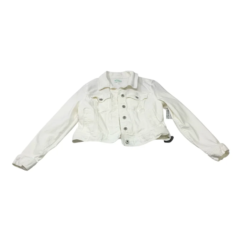 Men's versatile athletic jacket-Jacket Denim By Celebrity Pink In White Denim, Size: L