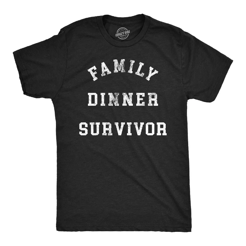 Men's fashion-forward casual t-shirt-Family Dinner Survivor Men's T Shirt