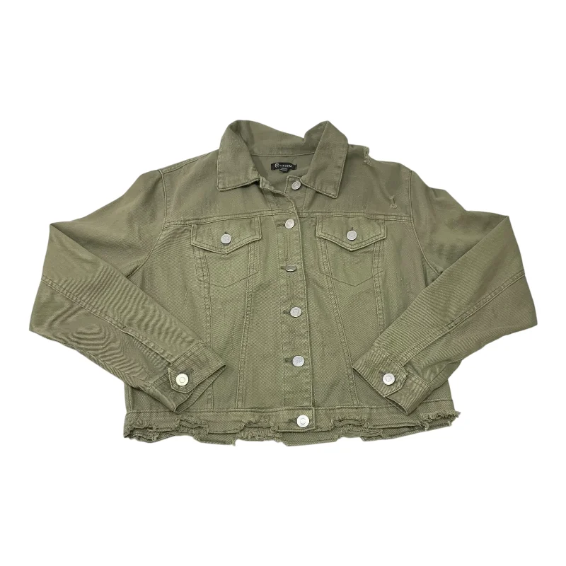 Men's summer safari jacket-Jacket Denim By Versona In Green Denim, Size: Xs