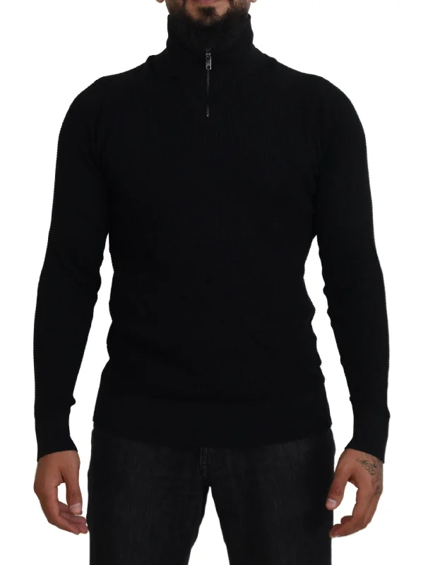 Men's basic sweater-Dolce & Gabbana Elegant Silk Blend Pullover Men's Sweater