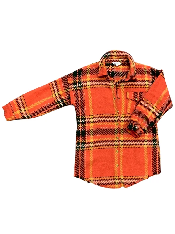 Men's antibacterial performance jacket-Jacket Shirt By Davi & Dani In Orange, Size: M