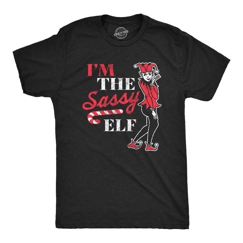 Men's pre-washed t-shirt-Im The Sassy Elf Men's T Shirt