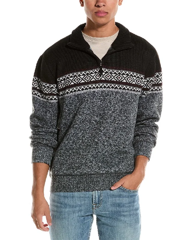 Men's vintage knit-Point Zero Bonded 7 Gauge Recycled Texture 1/4-Zip Sweater