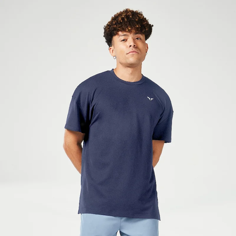 Men's high-stretch t-shirt-Essential Oversized Tee - Navy