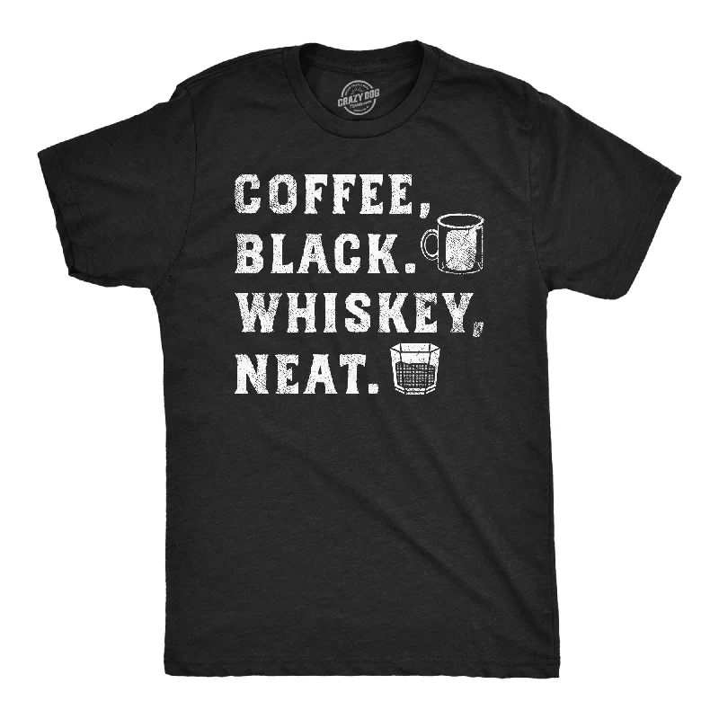 Men's summer casual t-shirt-Coffee Black Whiskey Neat Men's T Shirt