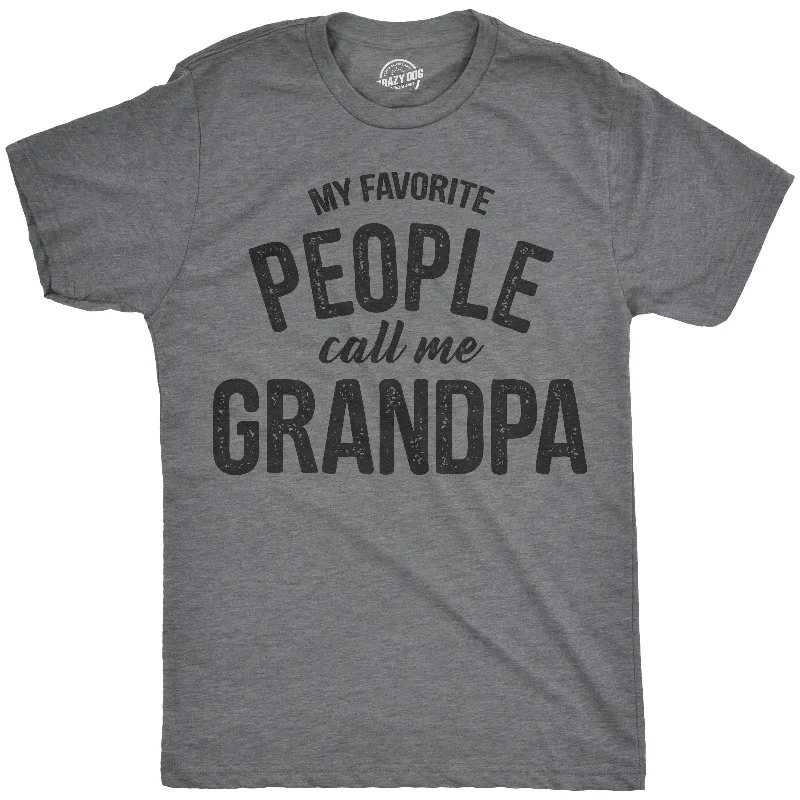 Men's contrast collar t-shirt-My Favorite People Call Me Grandpa Men's T Shirt