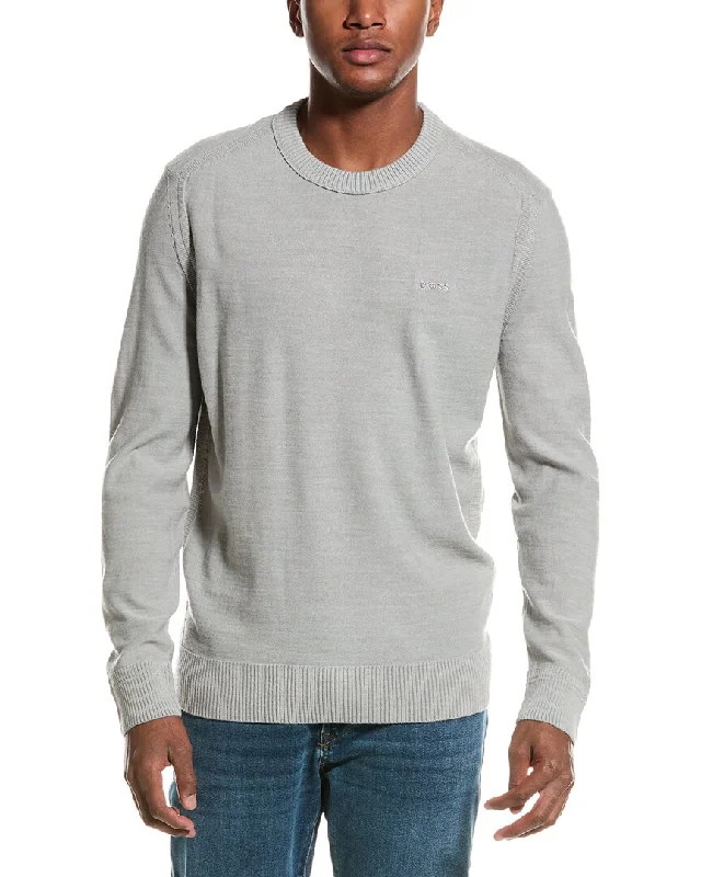 Men's construction knit-BOSS Hugo Boss Avac Wool-Blend Crewneck Sweater