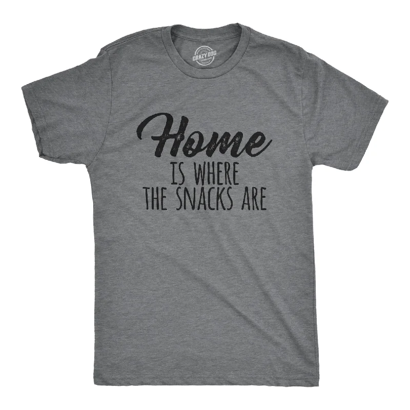 Men's geometric print t-shirt-Home Is Where The Snacks Are Men's T Shirt