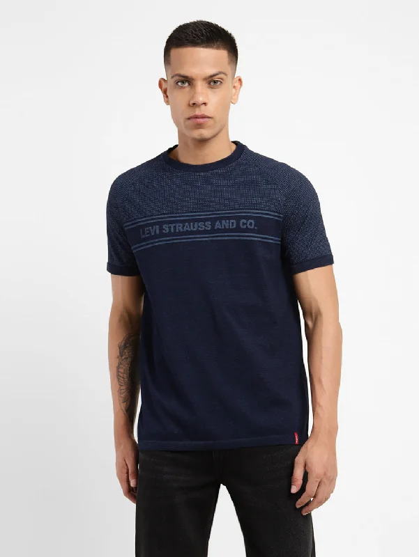 Men's sporty casual t-shirt-Men's Brand Logo Crew Neck T-shirt