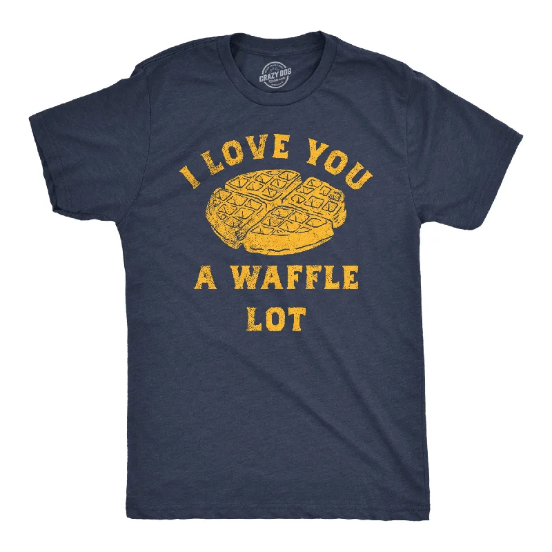 Men's fitted casual t-shirt-I Love You A Waffle Lot Men's T Shirt